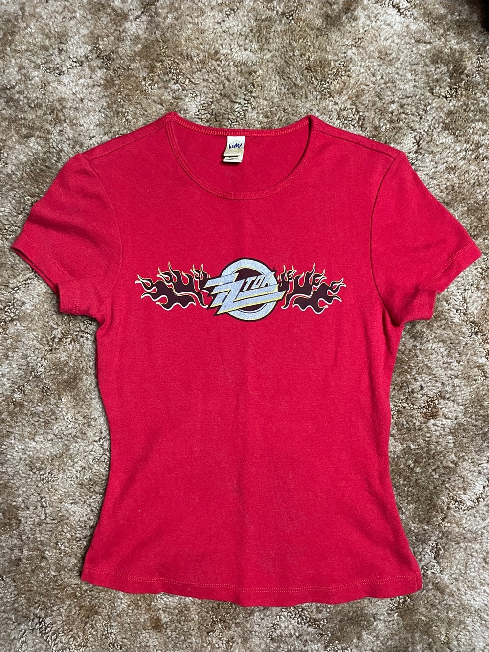 Vintage Kavio ZZ Top Woman’s Red T Shirt Size medium